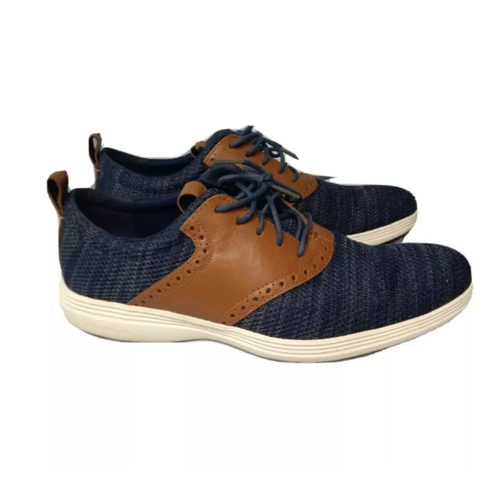 Cole Haan Men's Grand Tour Knit OxfordMen's Shoes Sz 9. 5 Blue Tan Retail $150